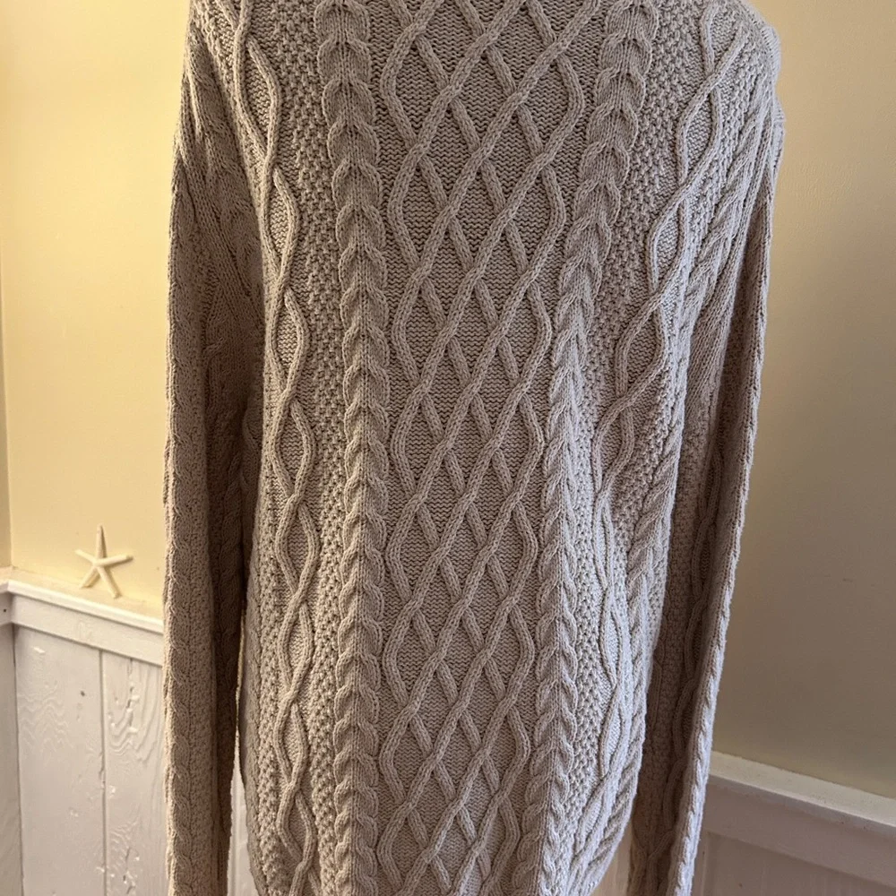 J.Crew 100% Cotton Cable Knit Sweater | Cream | Size L | Never Worn